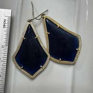 Kendra Scott navy blue gold earrings